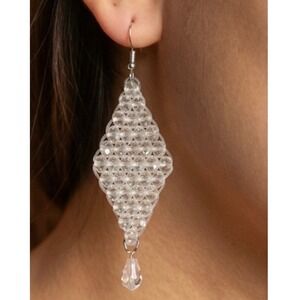 NWT CG Beaded Diamond Dangle Earrings